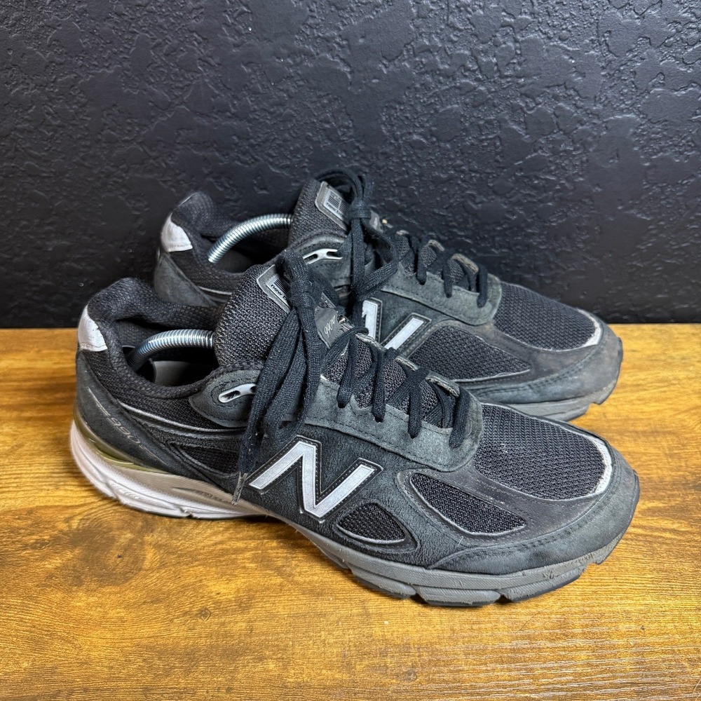 New Balance 990v4 M990BK4 Black Suede Mesh Running Shoes Mens 11